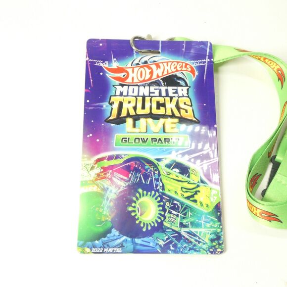 Hot Wheels Monster Trucks Live Glow Party 2022 Badge Lanyard - Picture 6 of 7
